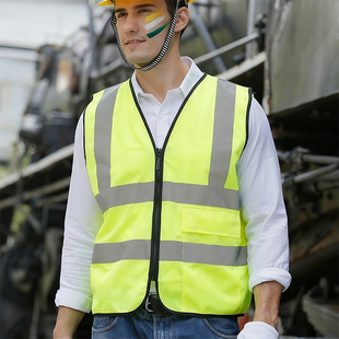 交通環(huán)衛(wèi)施工反光馬甲安全背心帶口袋