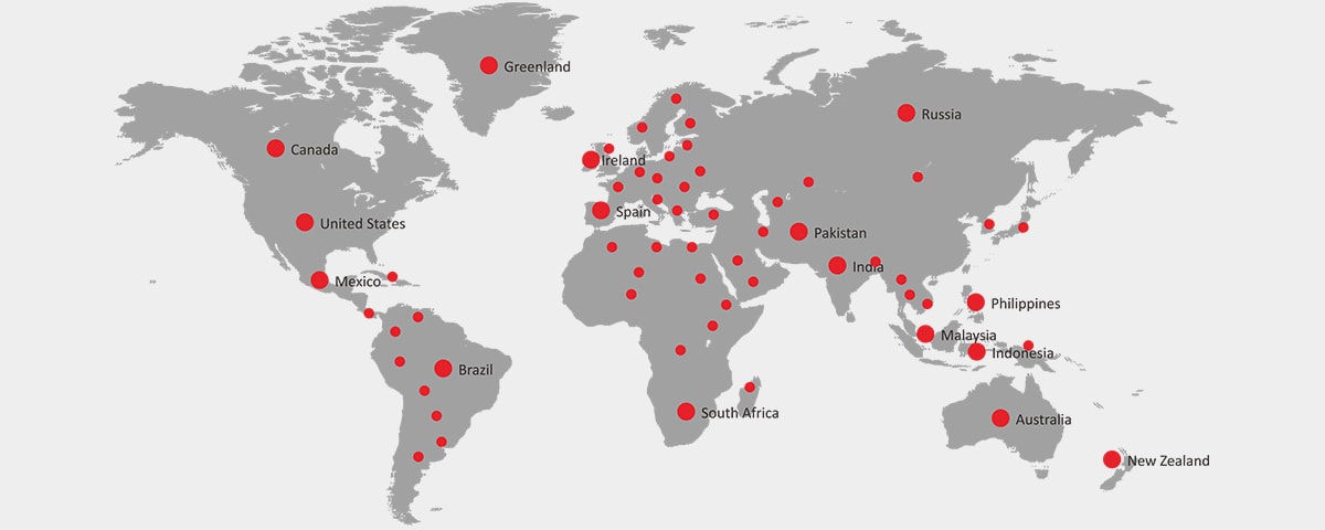 星華新材出口業(yè)務(wù)地圖